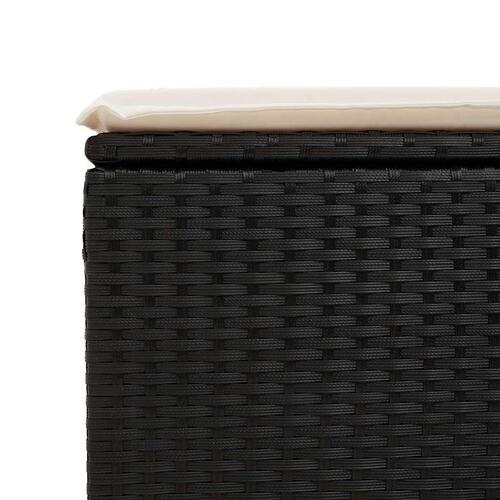 Sofasæt til haven 7 dele med hynder polyrattan sort