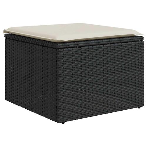 Sofasæt til haven 6 dele med hynder polyrattan sort