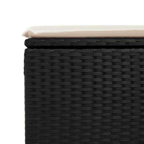 Sofasæt til haven 6 dele med hynder polyrattan sort