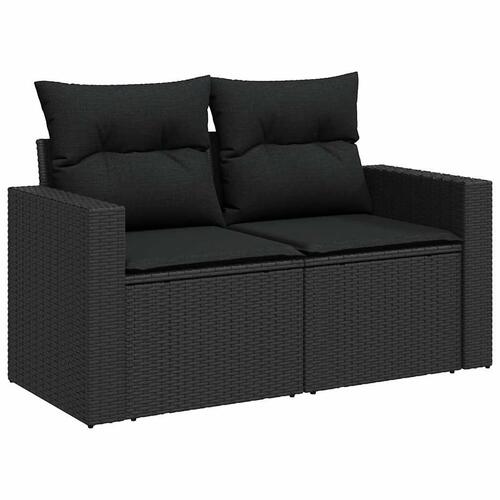 Sofasæt til haven 6 dele med hynder polyrattan sort