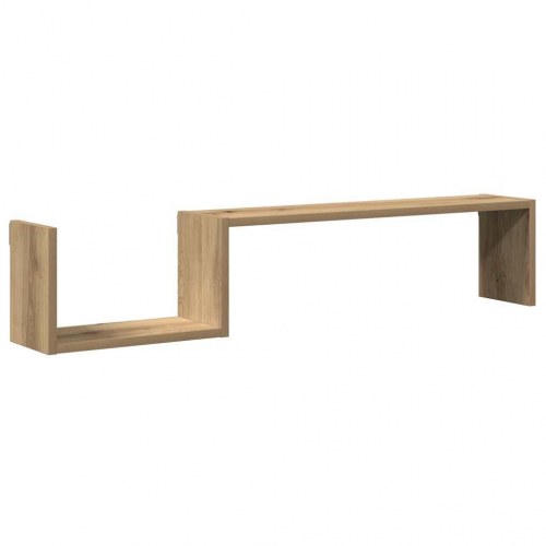 Væghylder 2 stk. 100×15×20 cm i konstrueret træ - kunsteg