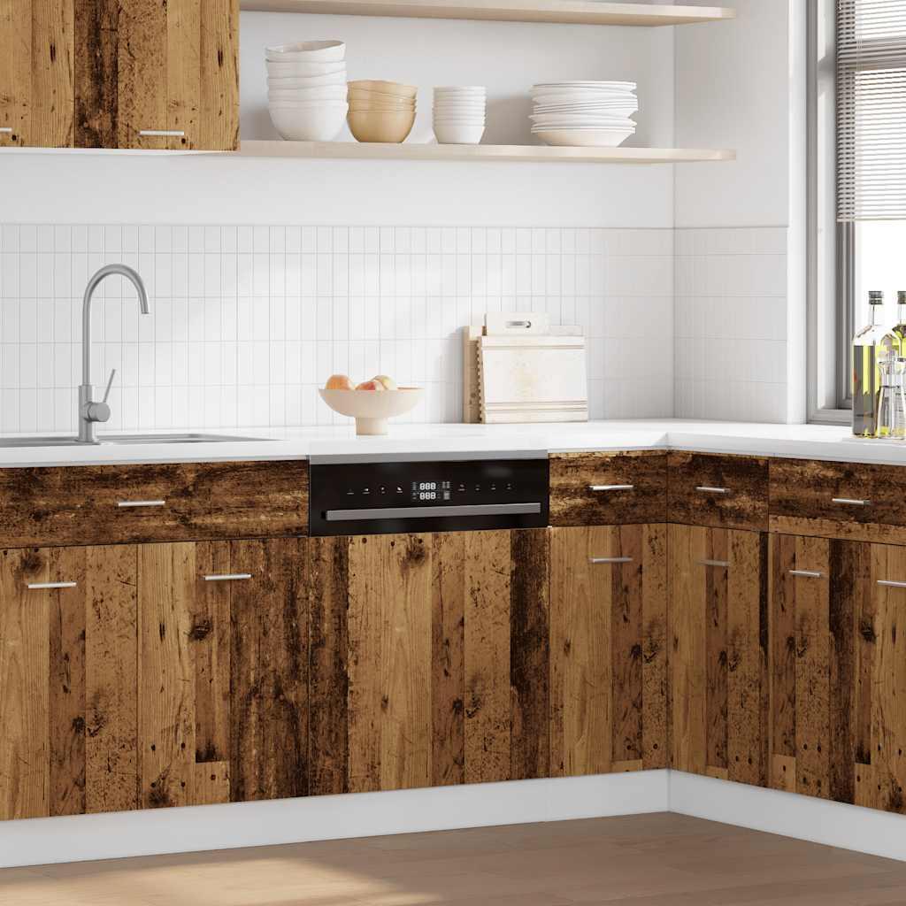 Låge til opvaskemaskine 60x1,5x67 cm konstrueret træ antikt træ billede