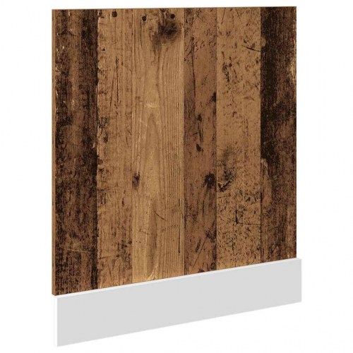 Låge til opvaskemaskine 60×1,5×67 cm - konstrueret træ, antikt træ