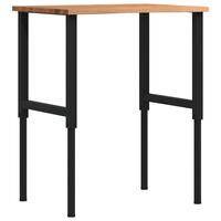 Arbejdsbænk 80x60x(71,5-98) cm massivt egetræ