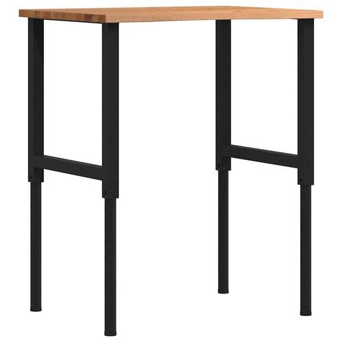 Arbejdsbænk 80x60x(71,5-98) cm massivt egetræ