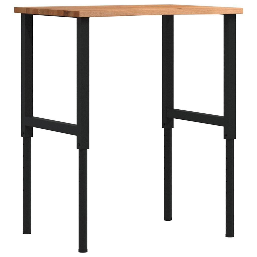 Arbejdsbænk 80x60x(71,5-98) cm massivt egetræ