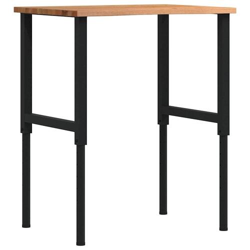 Arbejdsbænk 80x60x(71,5-98) cm massivt egetræ