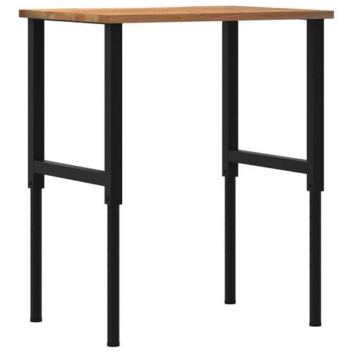 Arbejdsbænk 80x60x(71,5-98) cm massivt egetræ