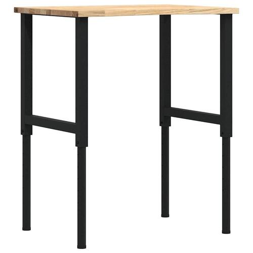 Arbejdsbænk 80x60x(71,5-98) cm massivt egetræ