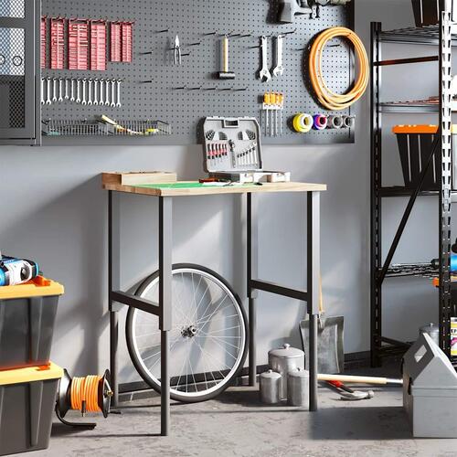 Arbejdsbænk 80x60x(71,5-98) cm massivt egetræ