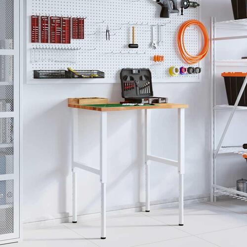 Arbejdsbænk 80x60x(71,5-98) cm massivt egetræ