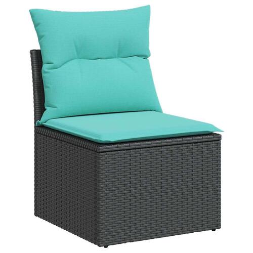 Sofasæt til haven 6 dele med hynder polyrattan sort