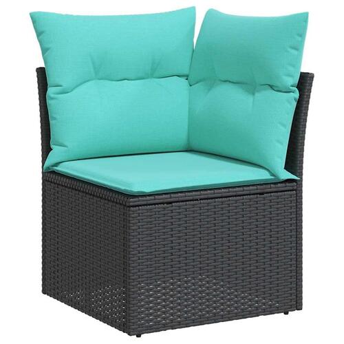 Sofasæt til haven 6 dele med hynder polyrattan sort