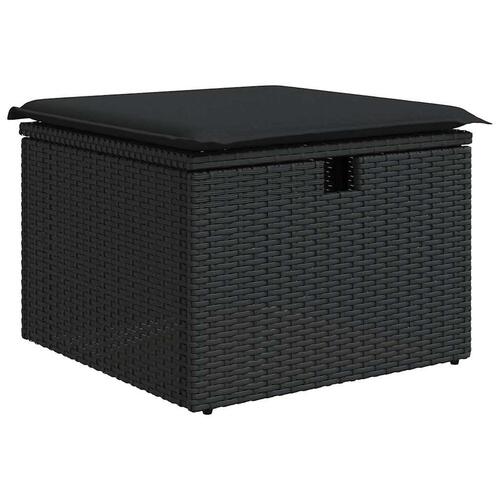 Sofasæt til haven 6 dele med hynder polyrattan sort