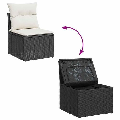 Sofasæt til haven 4 dele med hynder polyrattan sort