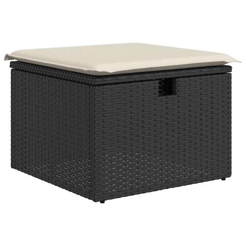 Sofasæt til haven 7 dele med hynder polyrattan sort