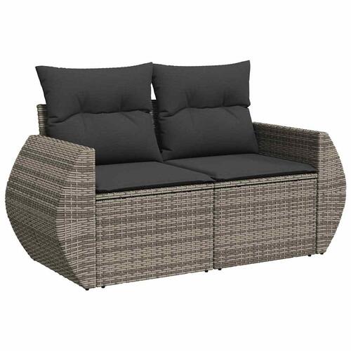 Sofasæt til haven 8 dele med hynder polyrattan grå