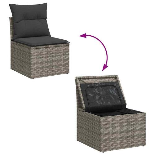 Sofasæt til haven 8 dele med hynder polyrattan grå
