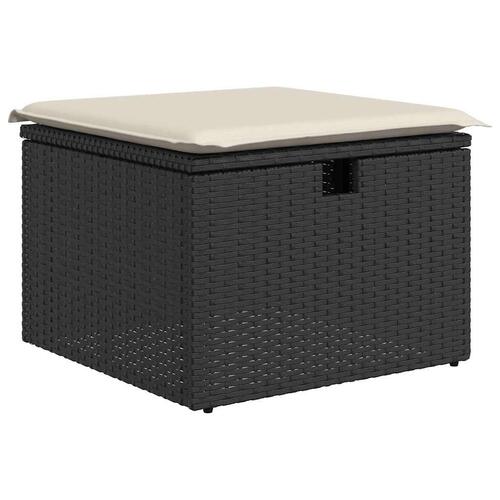 Sofasæt til haven 9 dele med hynder polyrattan sort