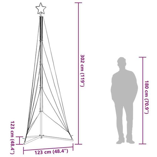 Juletræslys 525 LED'er 302 cm varmt hvidt lys
