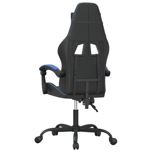 Drejelig gamingstol kunstlæder sort og blå