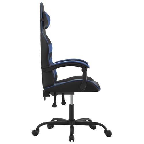 Gamingstol kunstlæder sort og blå
