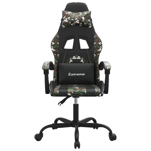 Gamingstol kunstlæder sort og camouflage