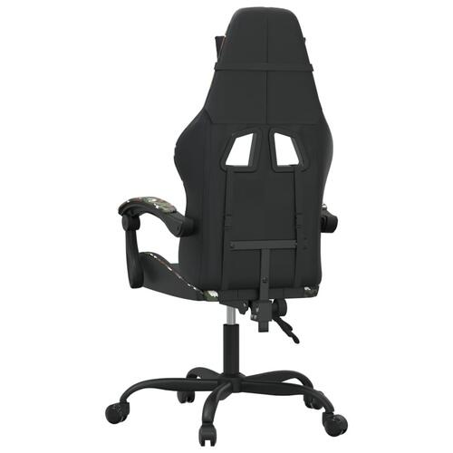 Gamingstol kunstlæder sort og camouflage