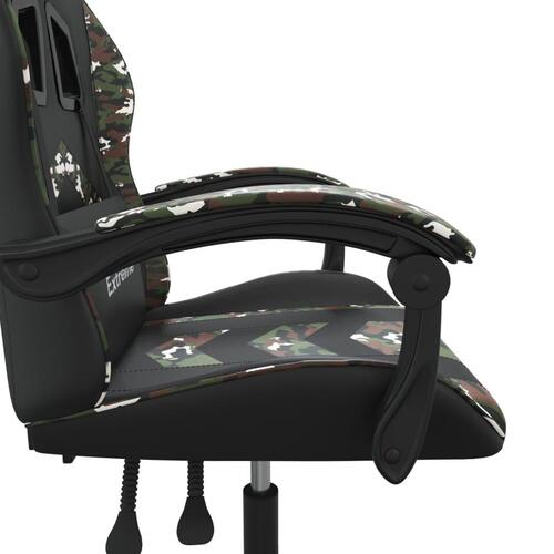 Gamingstol kunstlæder sort og camouflage