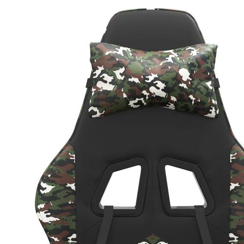 Gamingstol kunstlæder sort og camouflage