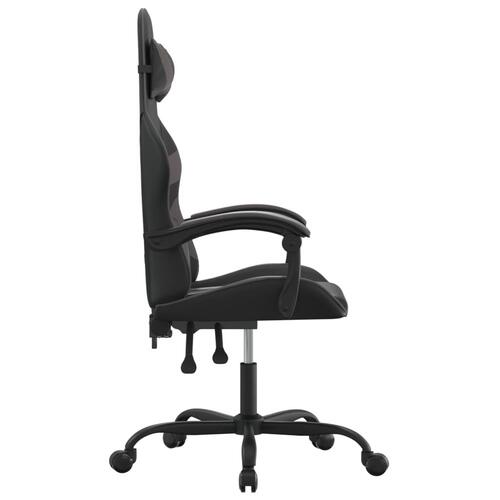 Drejelig gamingstol kunstlæder sort og grå