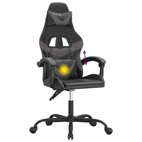 Drejelig gamingstol kunstlæder sort og grå