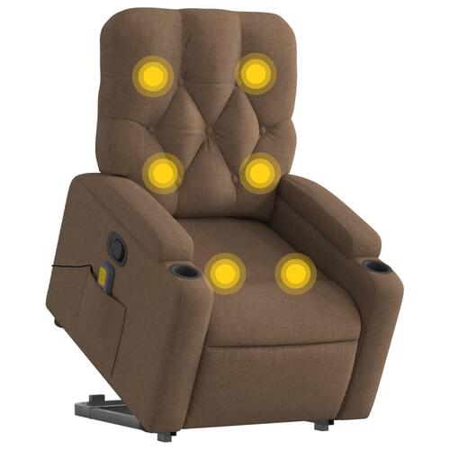 Løftestol med massagefunktion stof brun