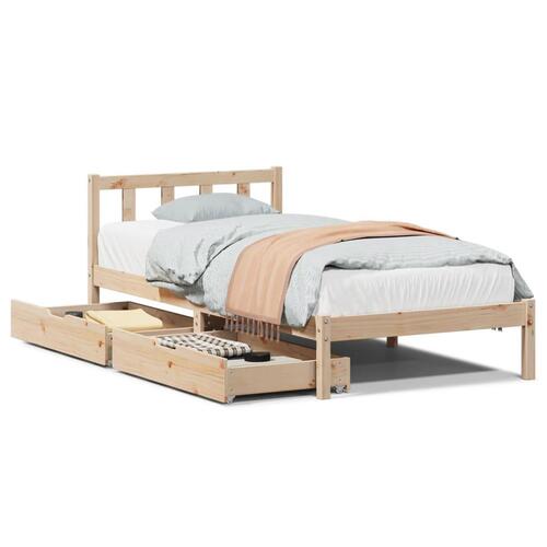 Sengeramme uden madras 100x200 cm massivt fyrretræ