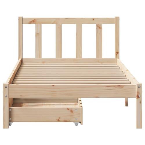 Sengeramme uden madras 100x200 cm massivt fyrretræ