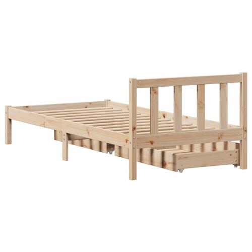 Sengeramme uden madras 100x200 cm massivt fyrretræ