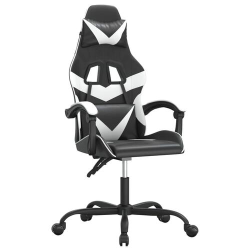 Gamingstol kunstlæder sort og hvid