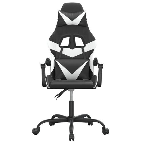 Gamingstol kunstlæder sort og hvid