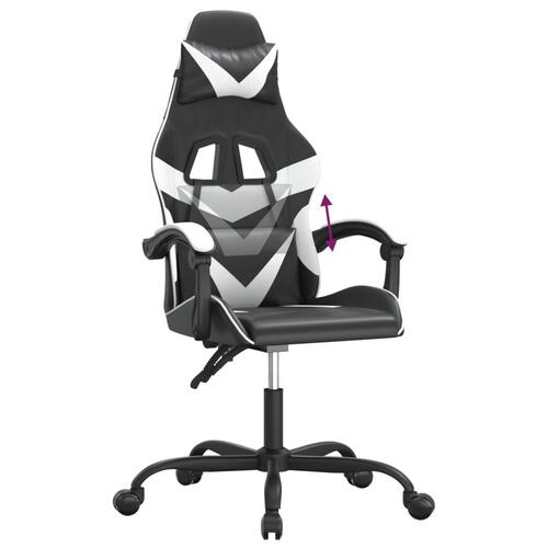 Gamingstol kunstlæder sort og hvid