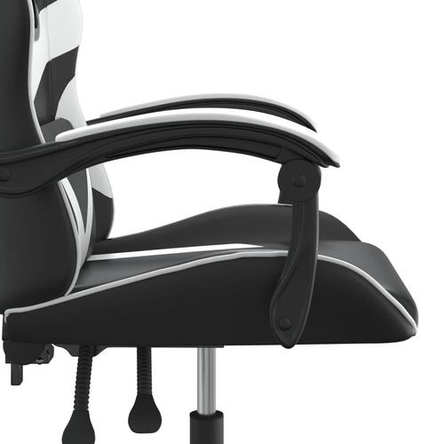 Gamingstol kunstlæder sort og hvid