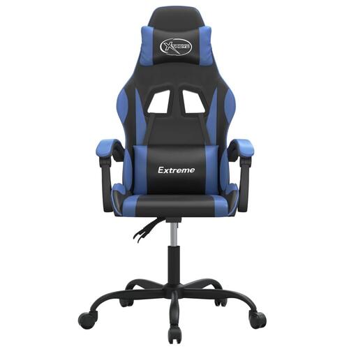Drejelig gamingstol kunstlæder sort og blå