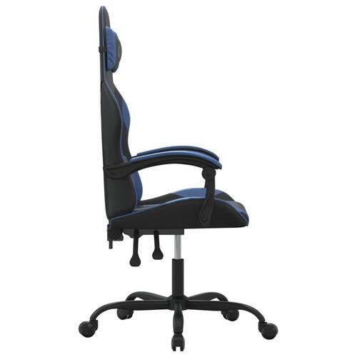 Drejelig gamingstol kunstlæder sort og blå