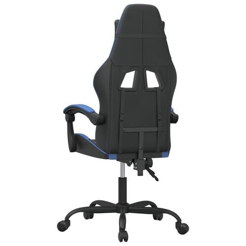 Drejelig gamingstol kunstlæder sort og blå