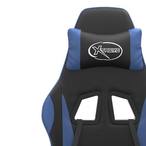 Drejelig gamingstol kunstlæder sort og blå