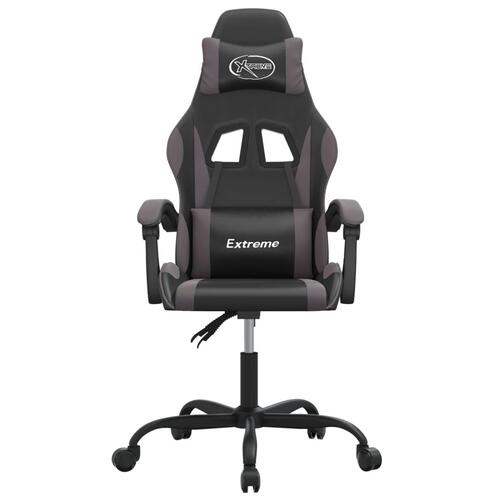 Drejelig gamingstol kunstlæder sort og grå