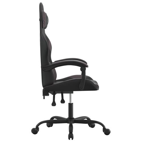 Drejelig gamingstol kunstlæder sort og grå