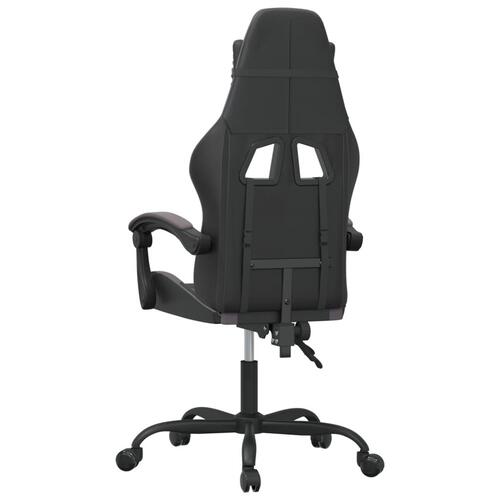 Drejelig gamingstol kunstlæder sort og grå