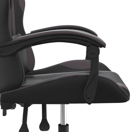 Drejelig gamingstol kunstlæder sort og grå