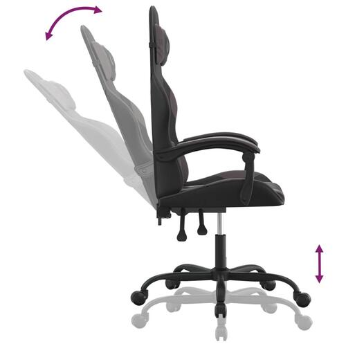 Drejelig gamingstol kunstlæder sort og grå