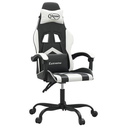 Gamingstol kunstlæder sort og hvid